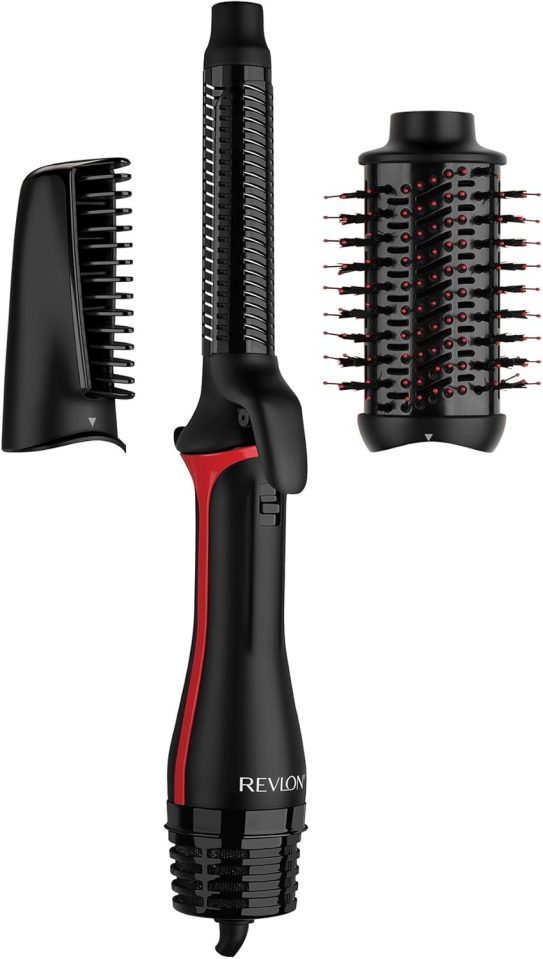Revlon One-Step Blow-Dryer with three attachments.