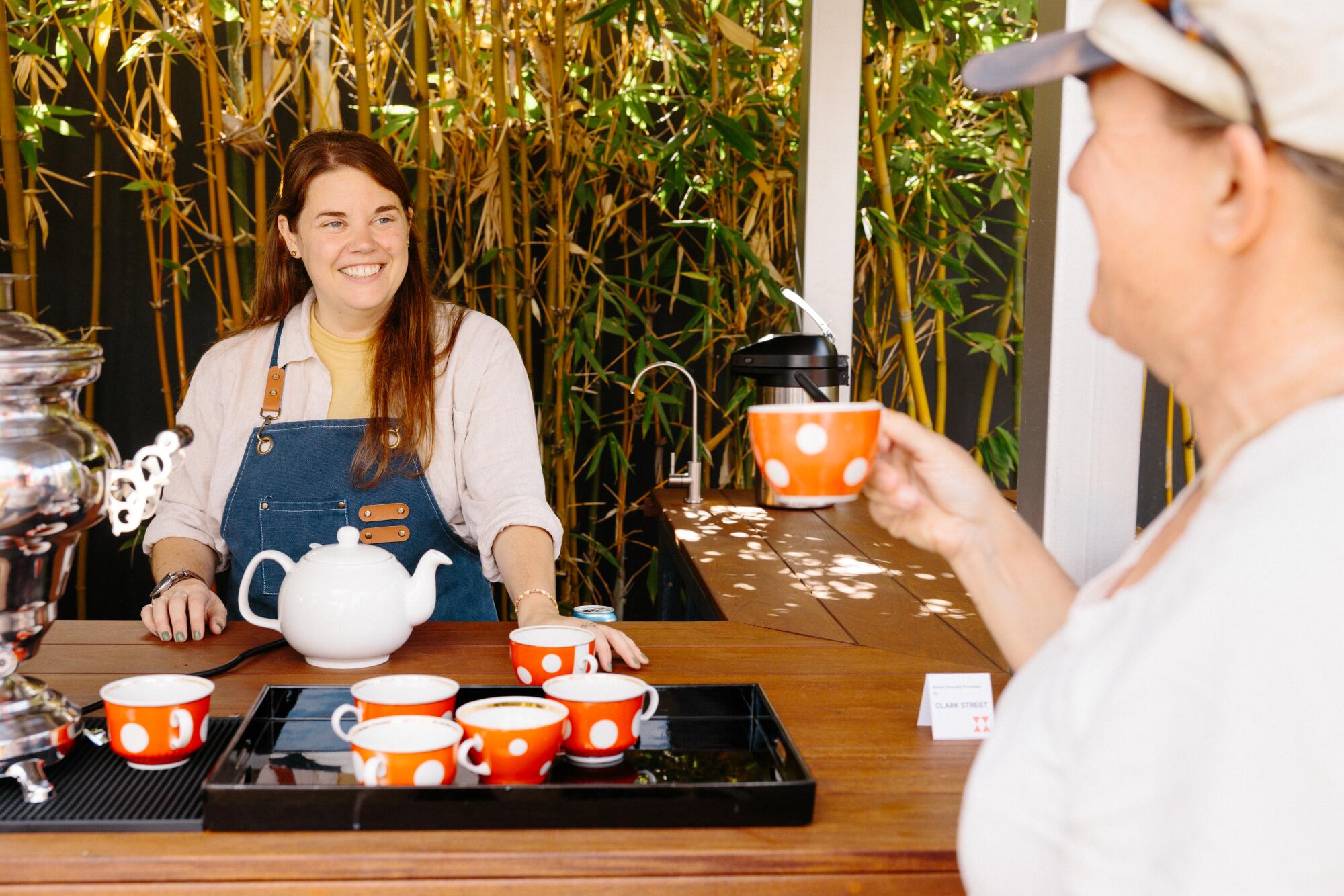 Light bites are served in the courtyard. Soon, the center will debut its new Konsum Cafe.
