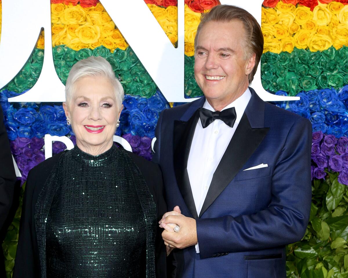 Shirley Jones and Shaun Cassidy at the 73rd Tony Awards in New York in 2019.