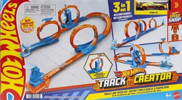 Hot Wheels Track Creator Triple Loop Speed Kit box.