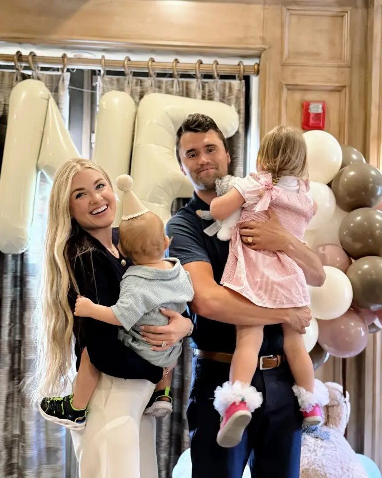 Family photo at a birthday party.