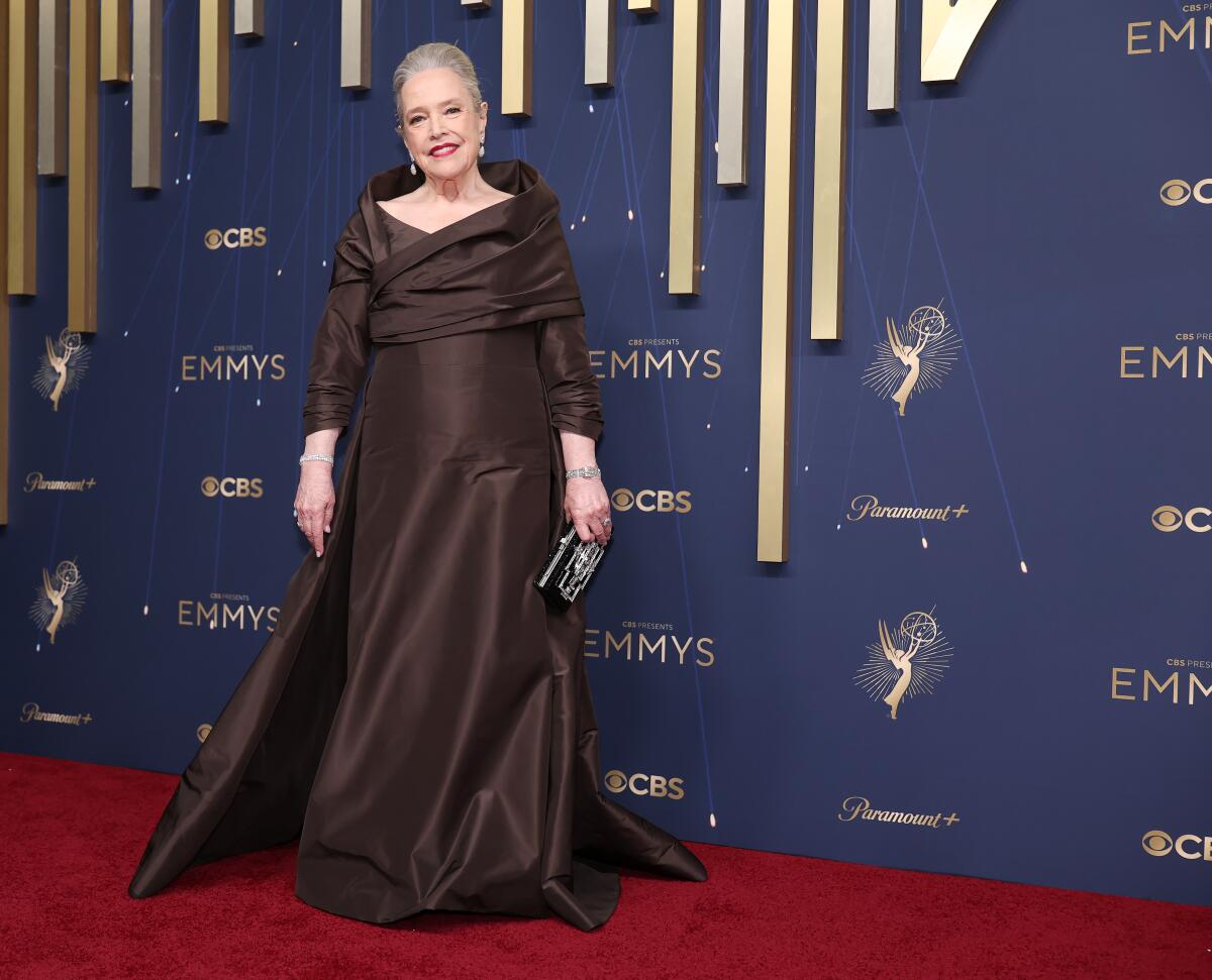 Kathy Bates on the red carpet at the 77th Primetime Emmy Awards at the Peacock Theater.