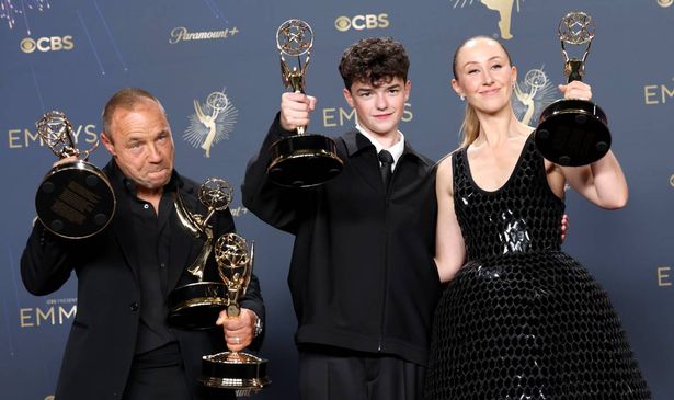Emmy Award winning stars Stephen Graham, Owen Cooper and Erin Doherty who received their accolades for Netflix's Adolescence. 