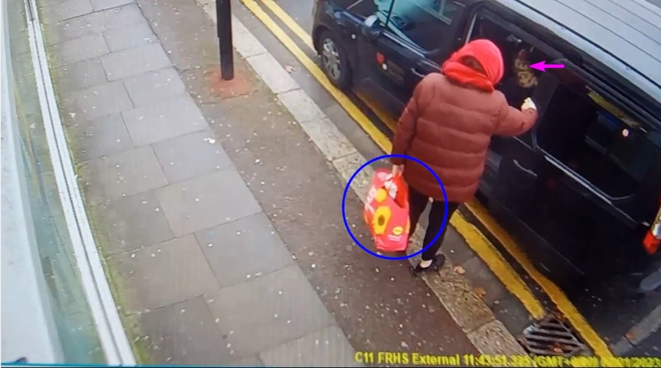 CCTV footage of Constance Marten and baby Victoria arriving in East Ham.