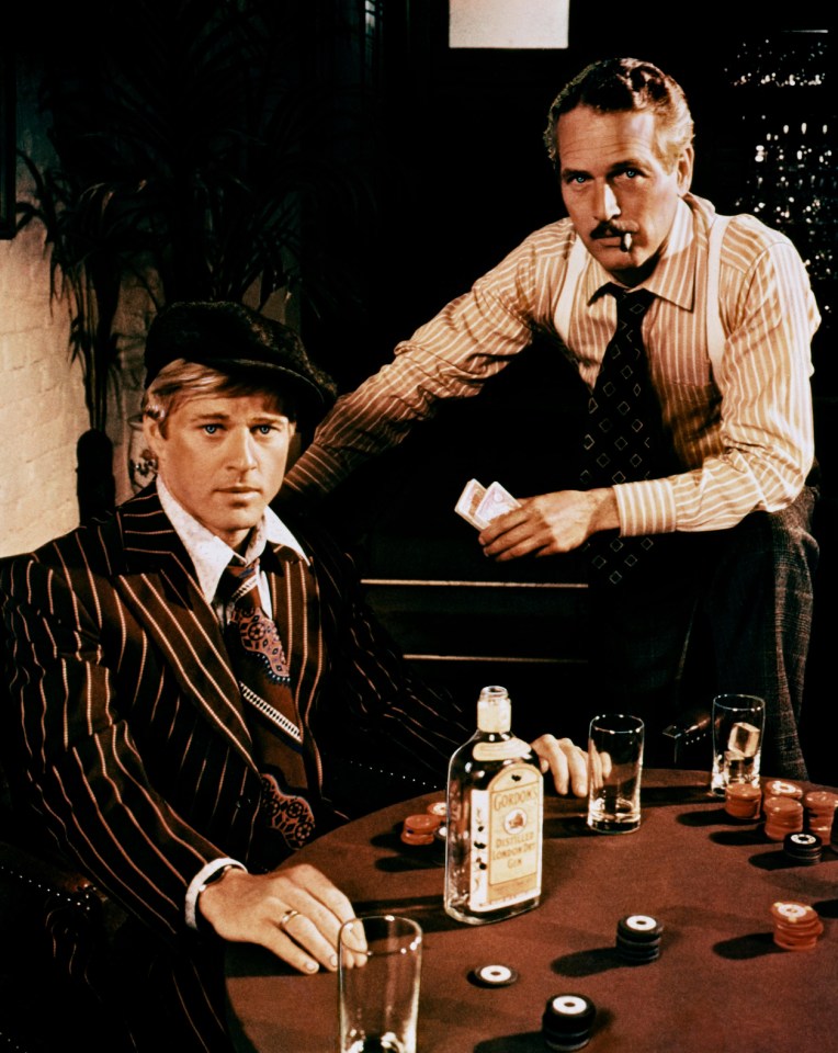 Robert Redford and Paul Newman playing cards in "The Sting" movie.