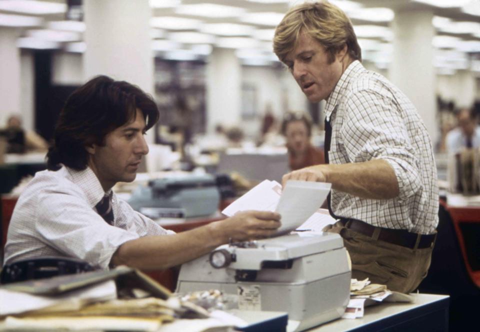 Dustin Hoffman and Robert Redford in "All the President's Men" (1976).