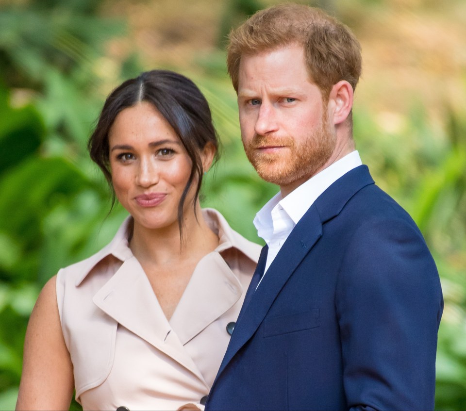 Meghan Markle and Prince Harry stand side-by-side.