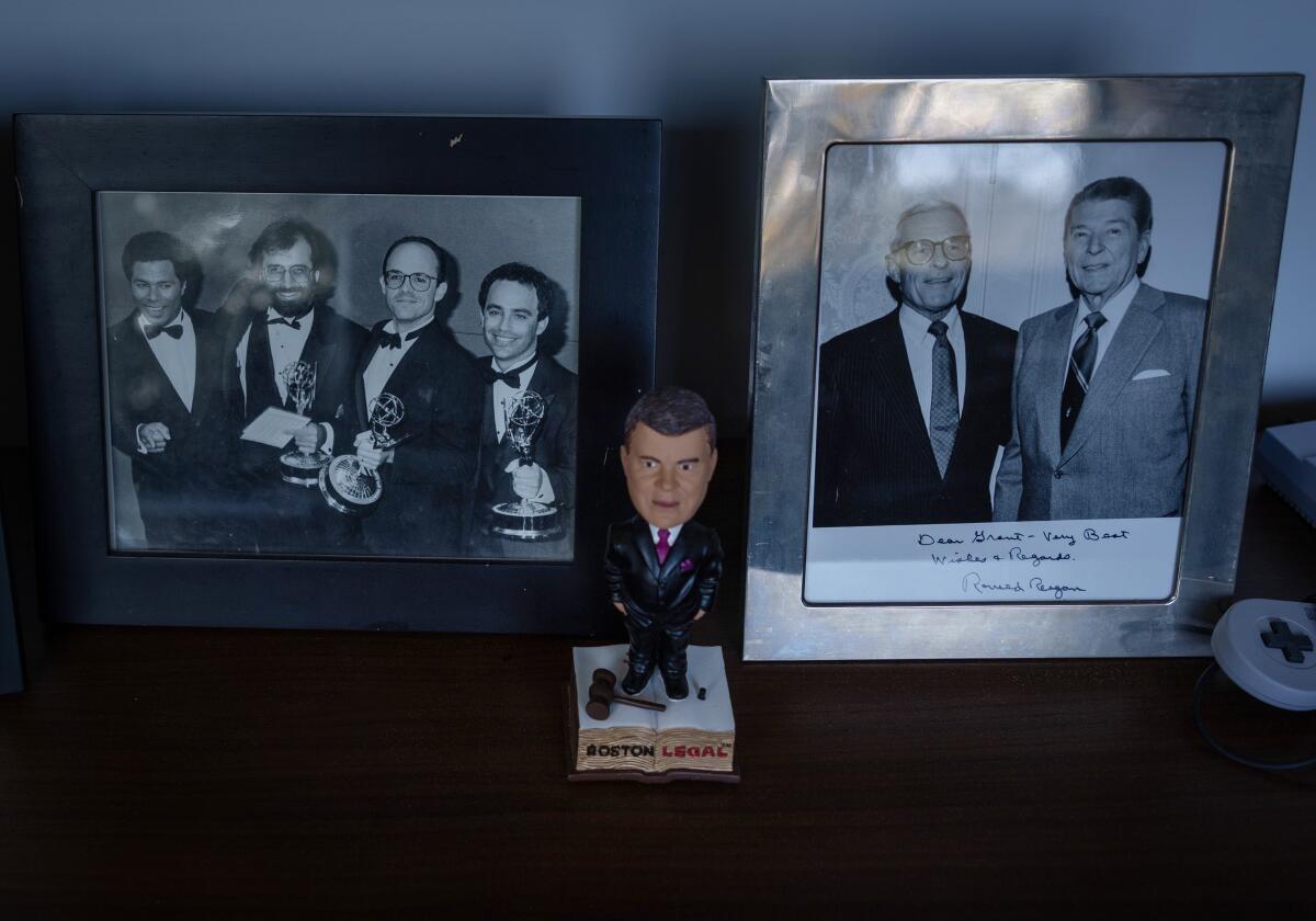 Memorabilia in the office of Matthew Tinker, president of David E. Kelley Productions.