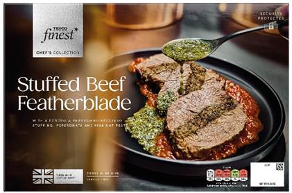 Tesco Finest Stuffed Beef Featherblade ready meal.