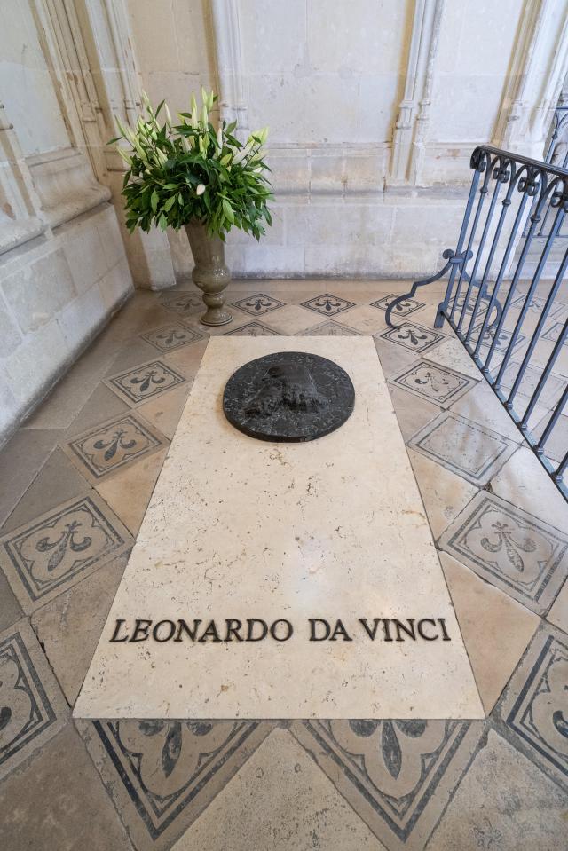 Leonardo da Vinci tomb in Amboise castle, France.