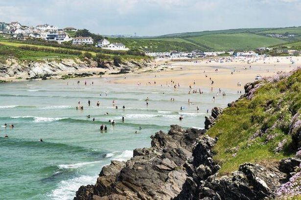 Summer at porth beach in newquay, Cornwall, UK