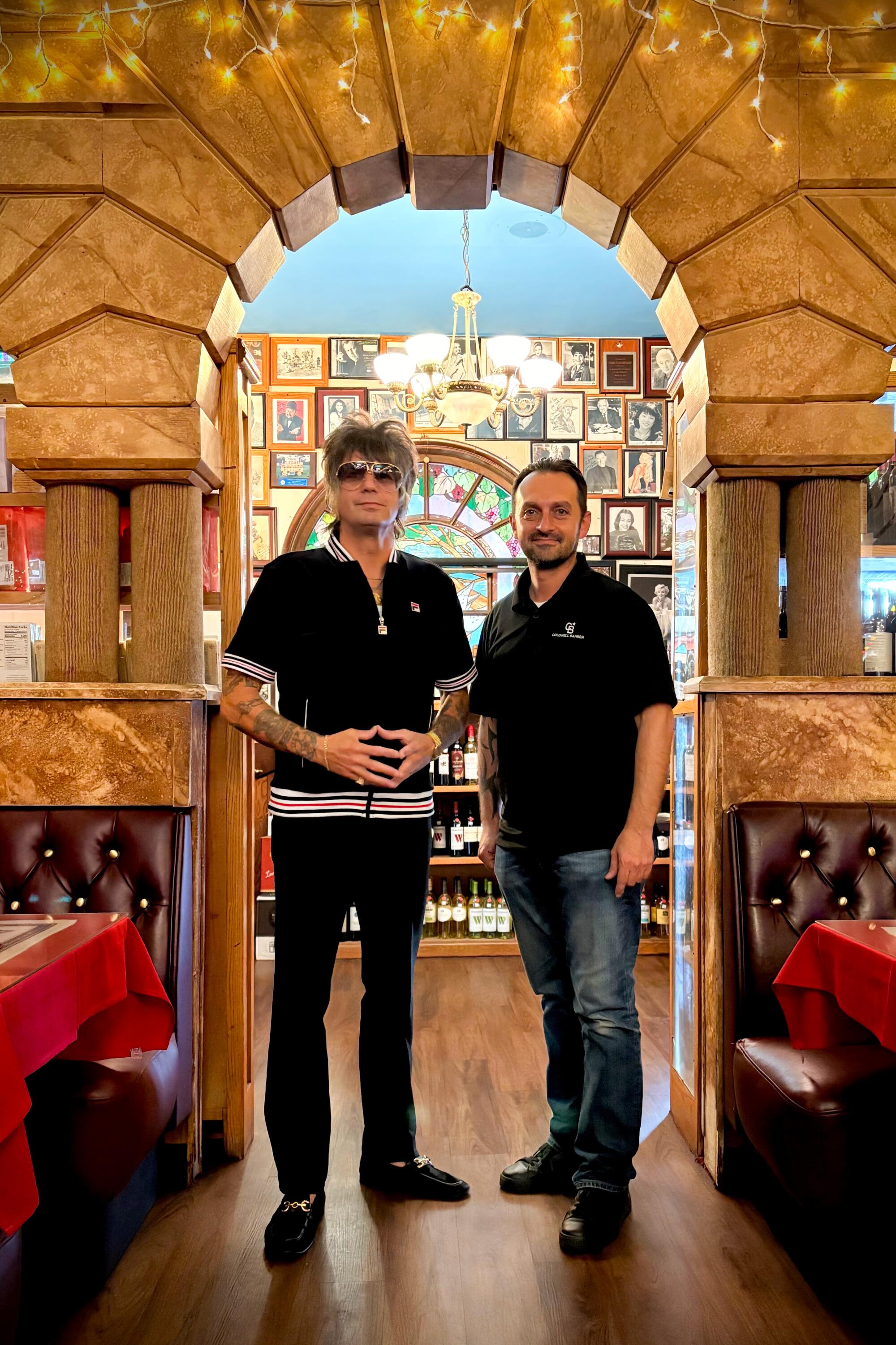 Chris Francis, left, and Gary Kazanchyan at Palermo's Italian Restaurant in Los Feliz.