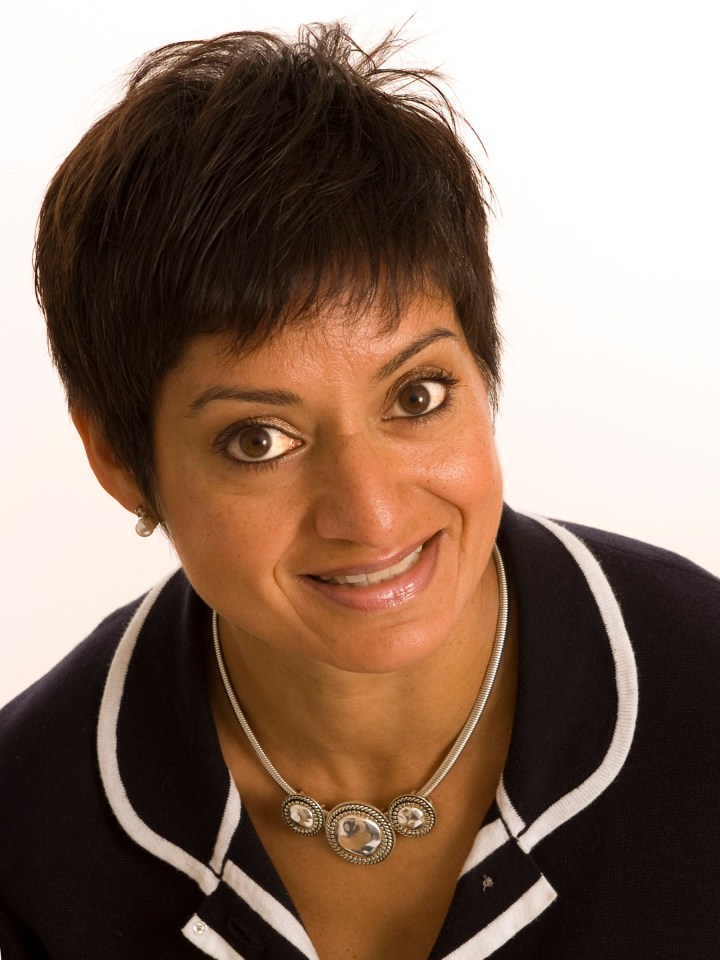 Dr. Nerina Ramlakhan, a woman with short dark hair, wearing a dark top with white trim, and a silver necklace.