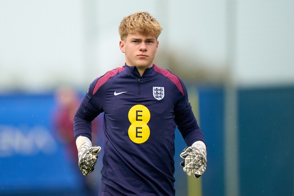 Charlie Hardy of England warming up for a soccer match.