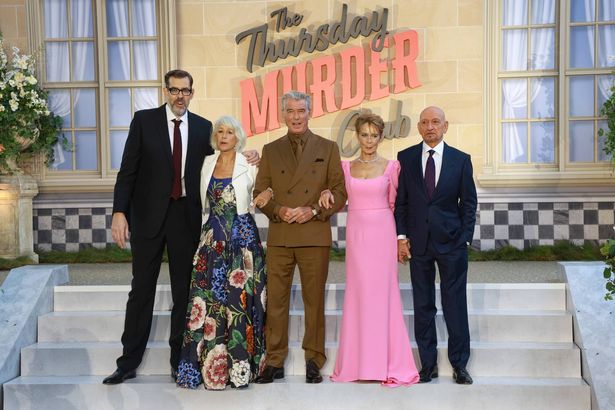 Richard Osman, Dame Helen Mirren, Pierce Brosnan, Celia Imrie and Sir Ben Kingsley