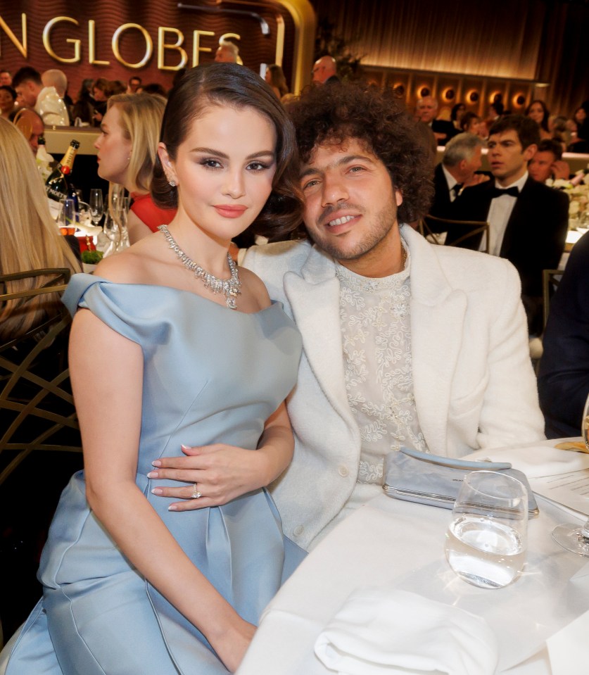 Selena Gomez and Benny Blanco at the Golden Globes.