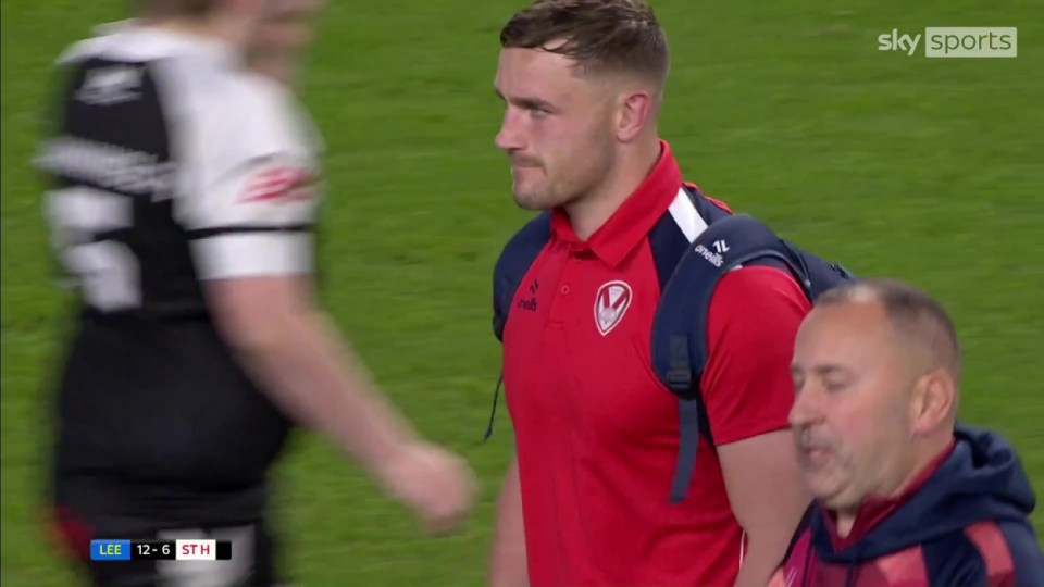 England rugby league star Matty Lees forced to leave stadium mid-match as wife goes into labour, , St Helen's Matty Lees has just left the stadium at half time as his wife has gone into labour ¿¿