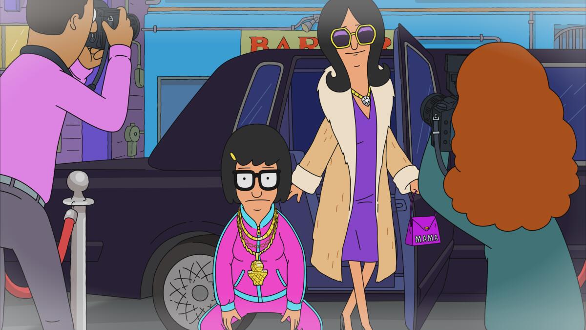 an extravagantly dressed mother and daughter step out of a limo