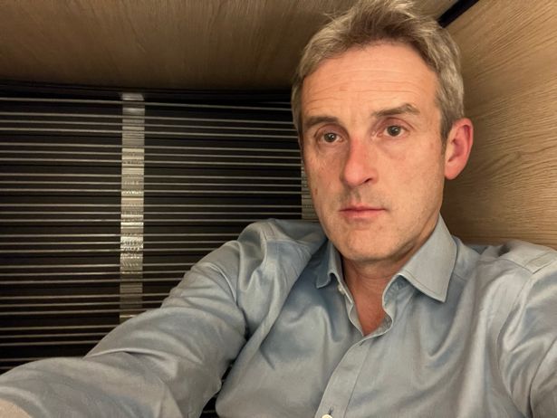 The Mirror's Graham Hiscott inside his capsule for the night