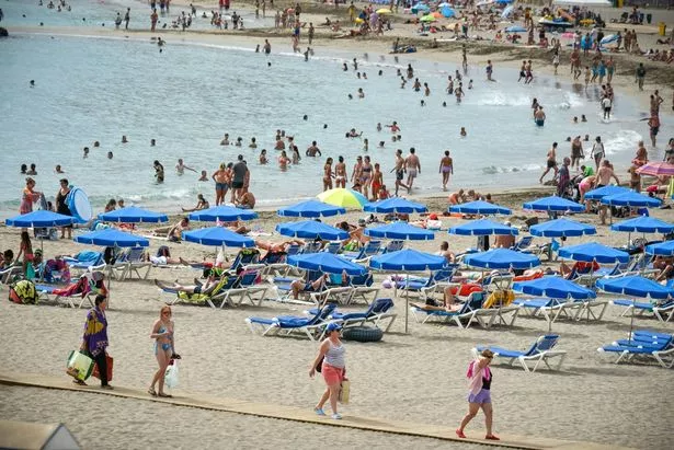 People on the beach in Tenerife