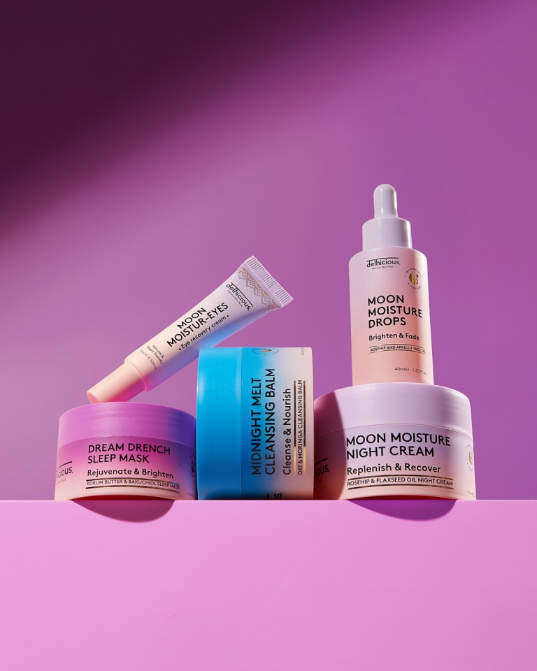 Delhicious Moon Moisture skincare products.