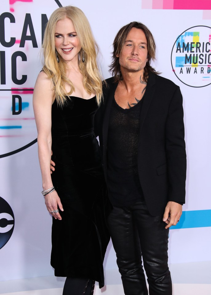 Nicole Kidman and Keith Urban on the red carpet at the American Music Awards.