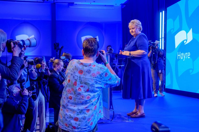 Conservative Party leader Erna Solberg