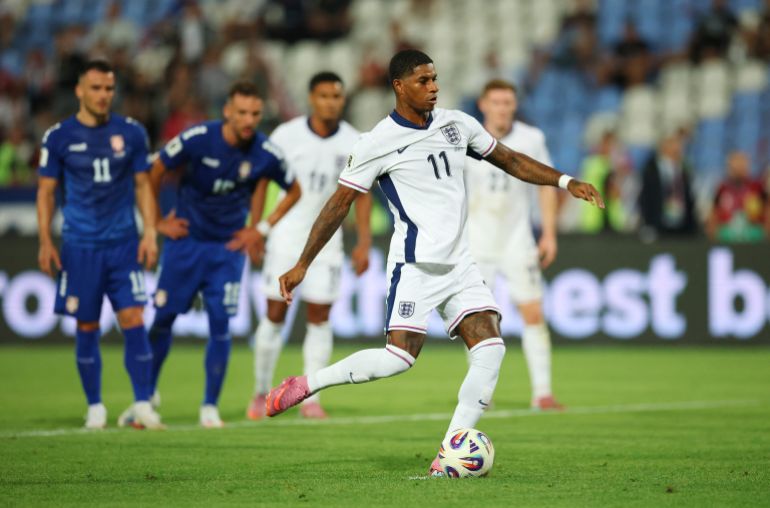Marcus Rashford in action.