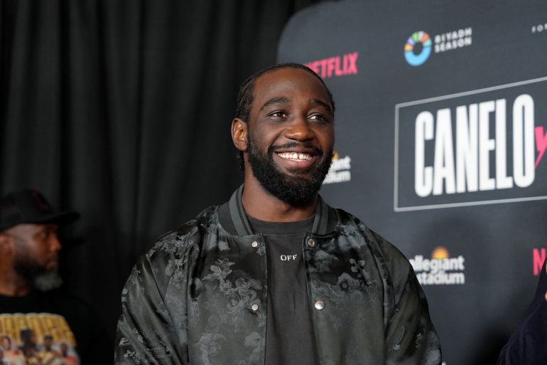 Terence Crawford reacts.