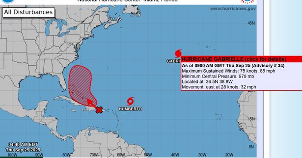 The US National Hurricane Center has warned travellers say the storm is to hit today on September 25