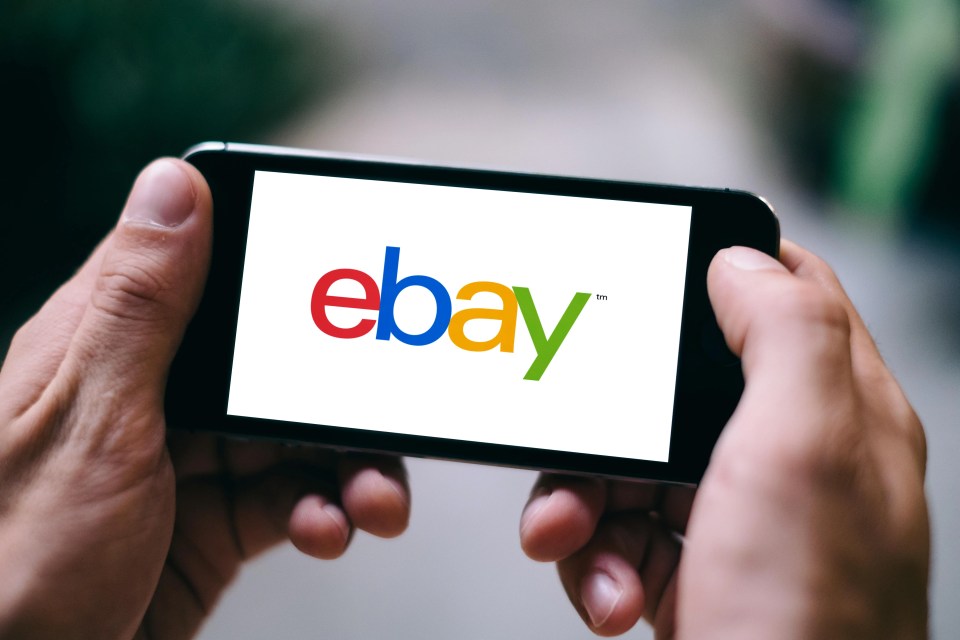 Ebay logo on a phone screen.