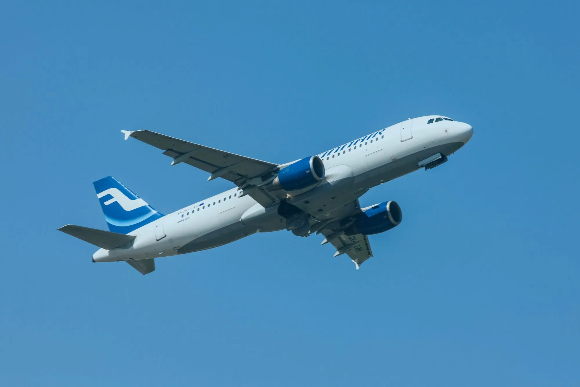An image collage containing 1 images, Image 1 shows Finnair Airbus A320 taking off from Düsseldorf International Airport
