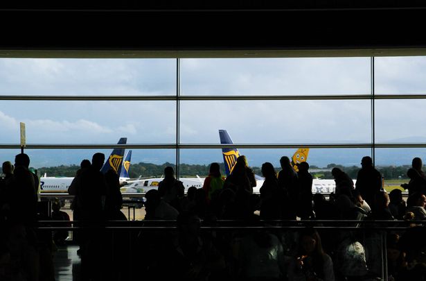 People in Departures Area at Terminal 1 Dublin Airport, Ireland, August 17th 2022