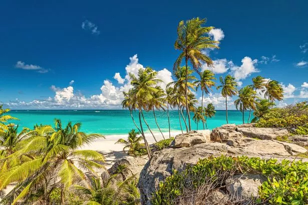 Scenic view of sea against blue sky,Bowling Alley Hill,Barbados