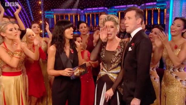 Screengrab of Strictly Come Dancing in 2017 with Ruth Langsford crying
