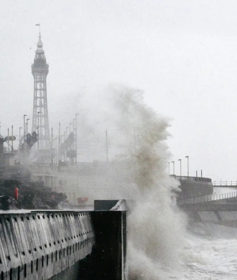 Storm Amy hitting the UK in Blackpool.