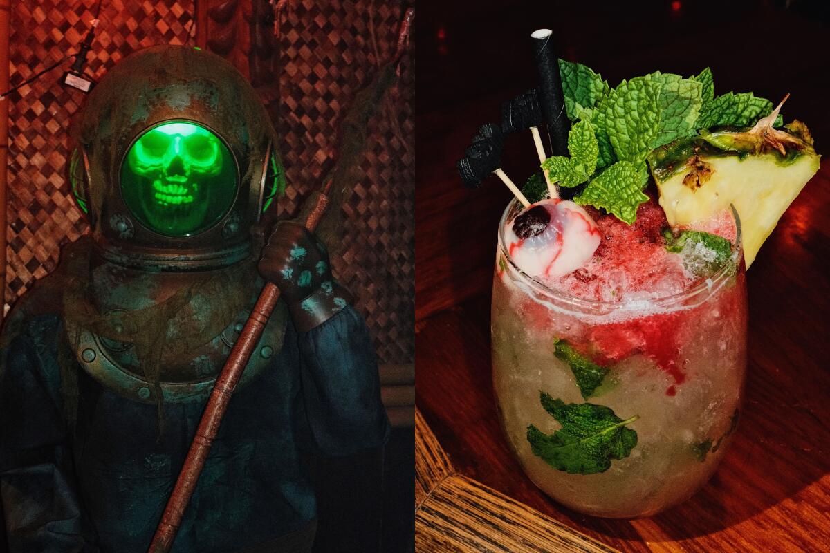 Bamboo Club's Halloween-themed pop-up, called Tremble Club, serves spooky spins on the bar's tiki cocktails.