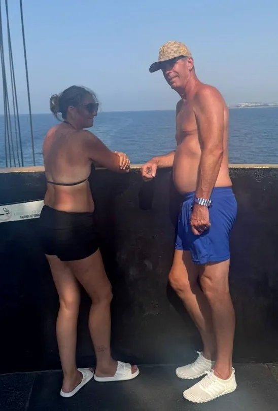 Rosalind and Peter Colville on a boat trip.
