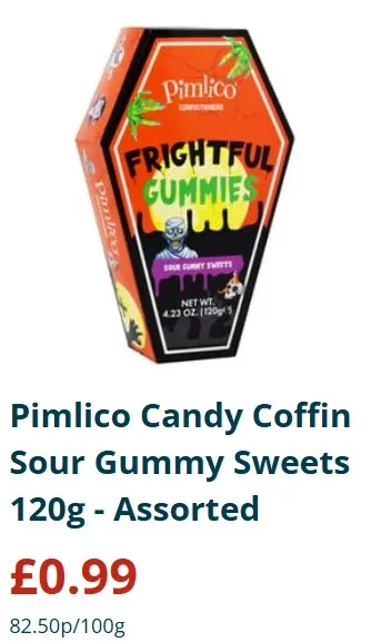 Pimlico Candy Coffin Sour Gummy Sweets, 120g - Assorted.