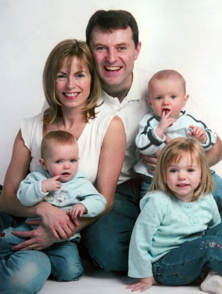 A family photo of parents Gerry and Kate McCann with their daughter Madeleine and her younger twin siblings, Sean and Amelie.