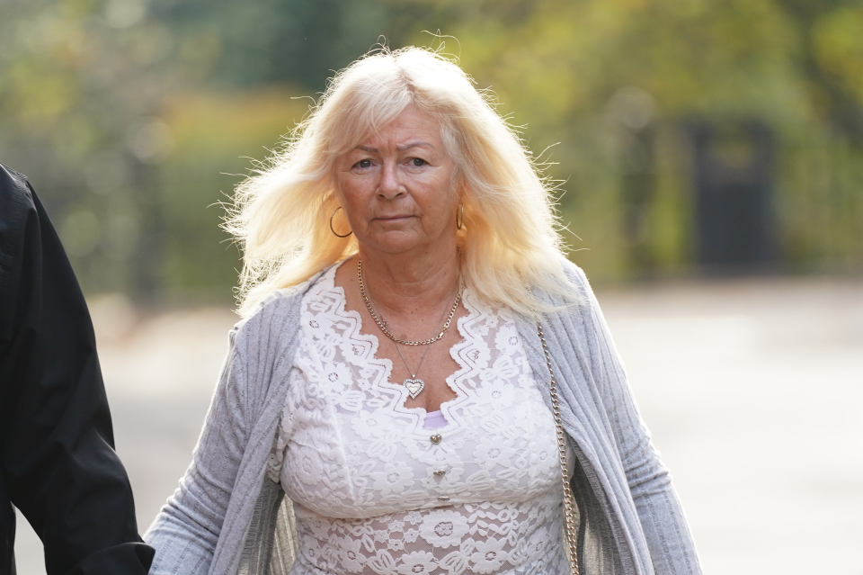 Karen Spragg arriving at Leicester Crown Court.