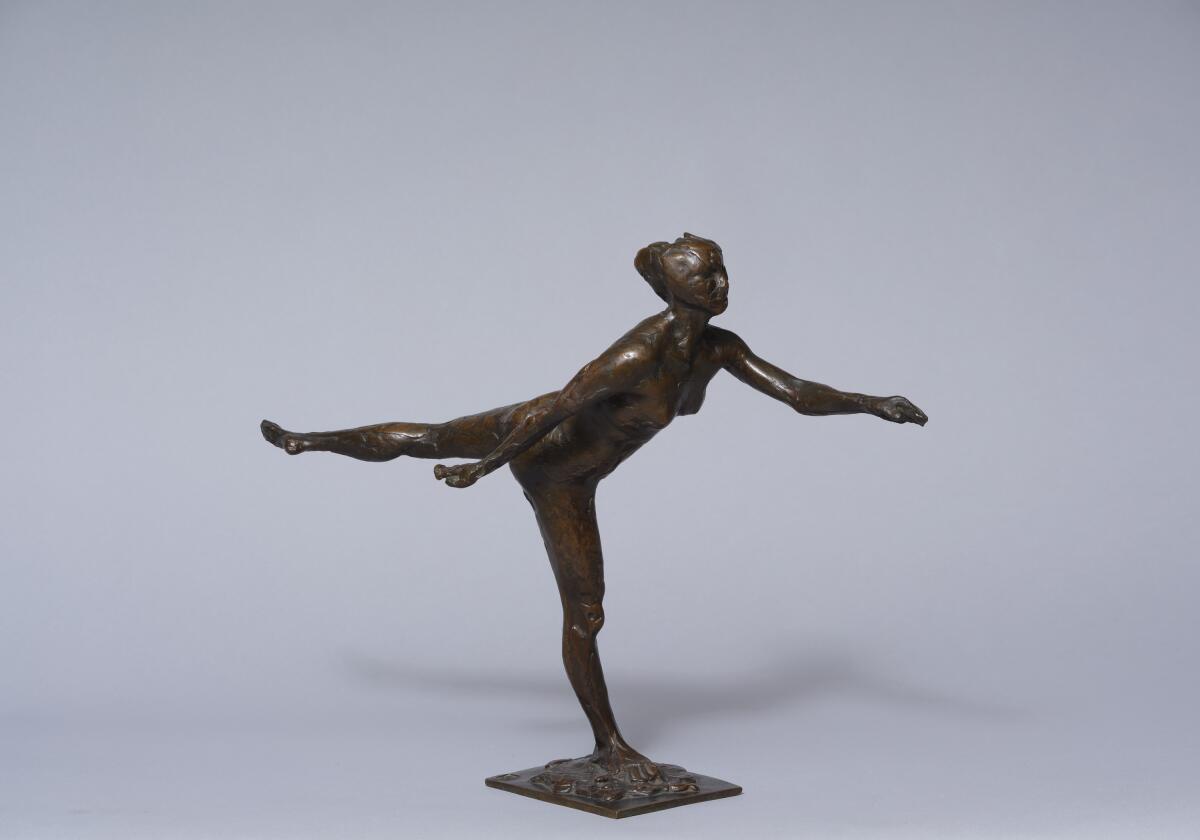 "Arabesque over the Right Leg, Left Arm in Front," by Edgar Degas