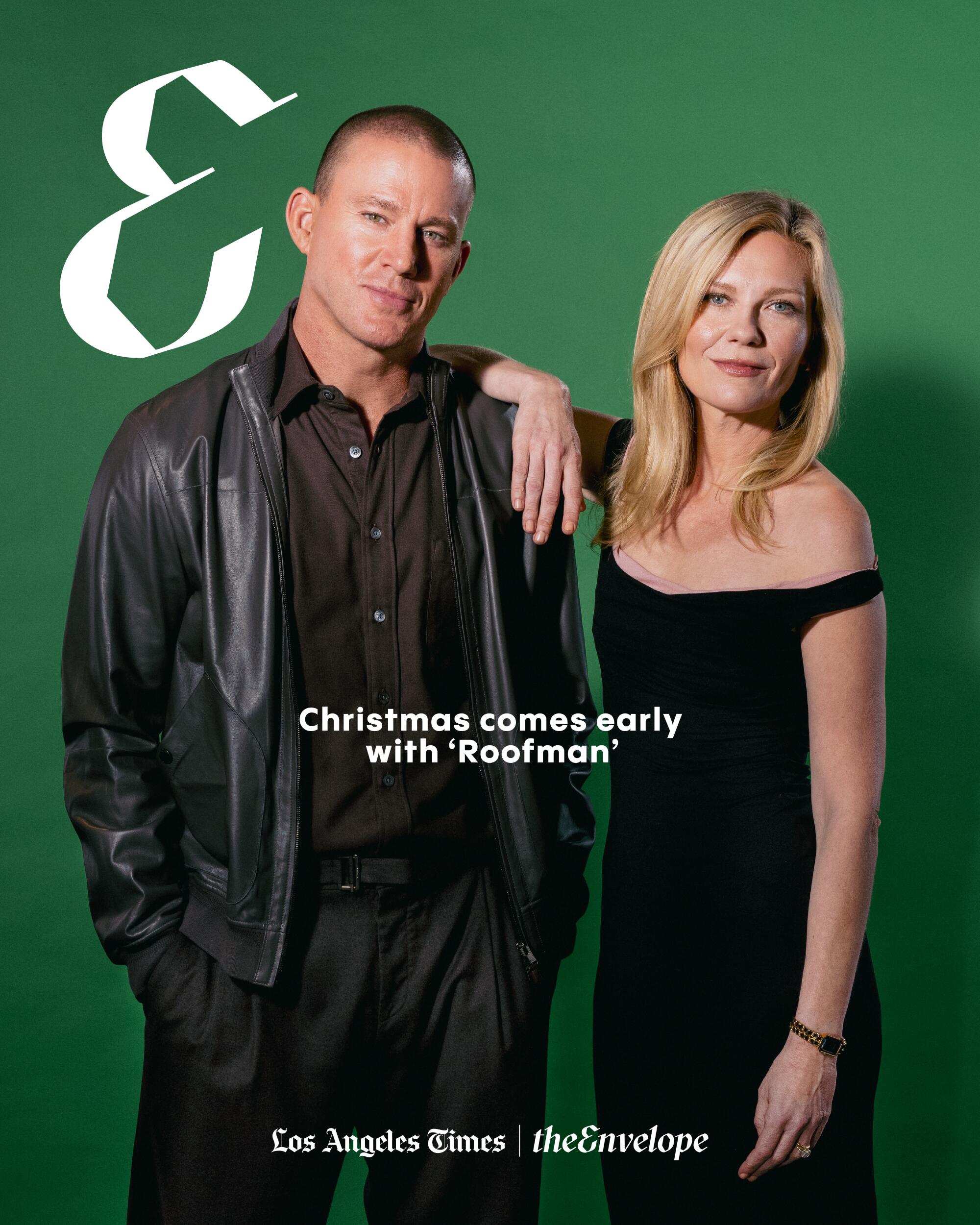 A digital cover for The Envelope featuring Channing Tatum and Kristen Dunst of 'Roofman'