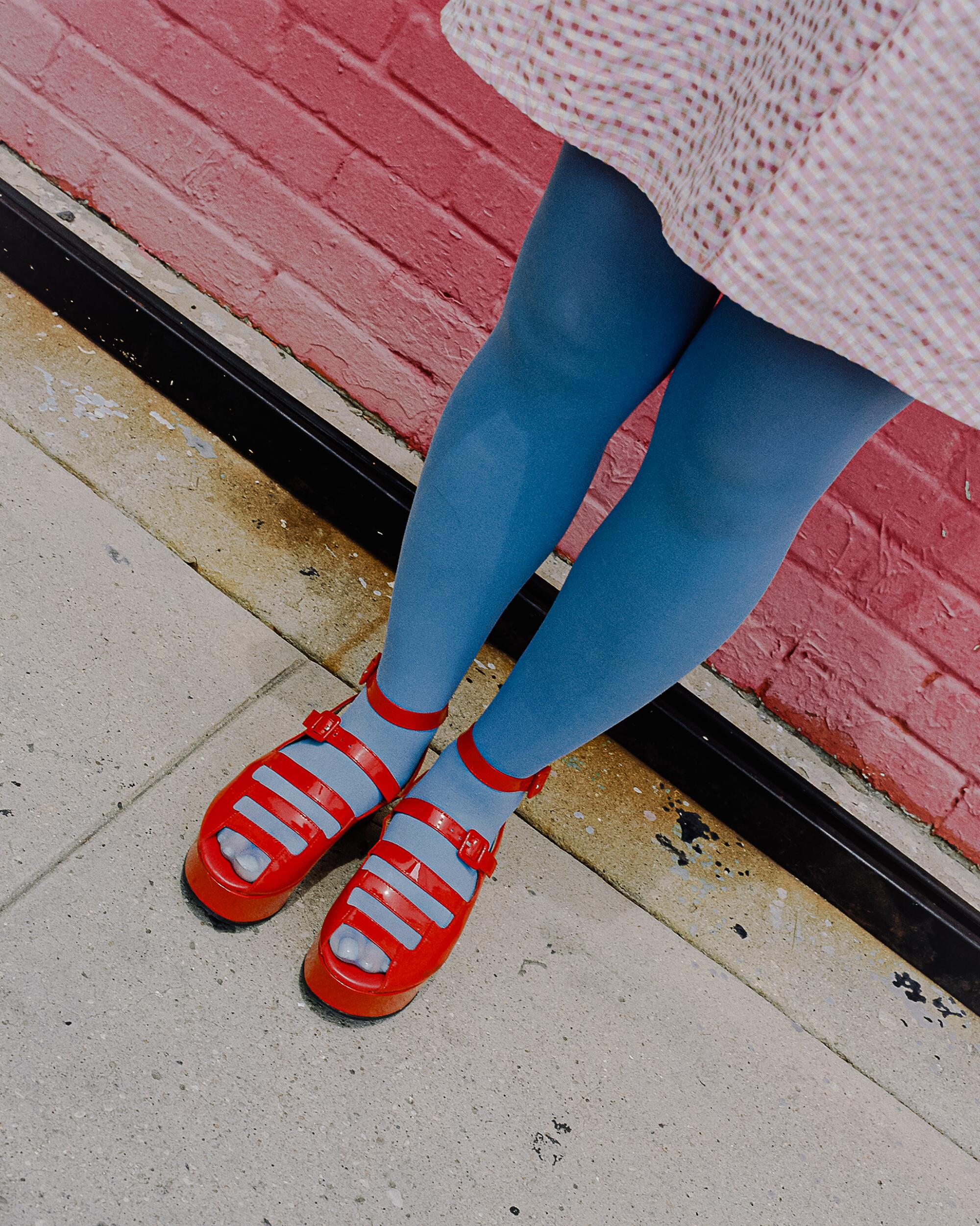 Detail of Shirley Kurata's shoes.