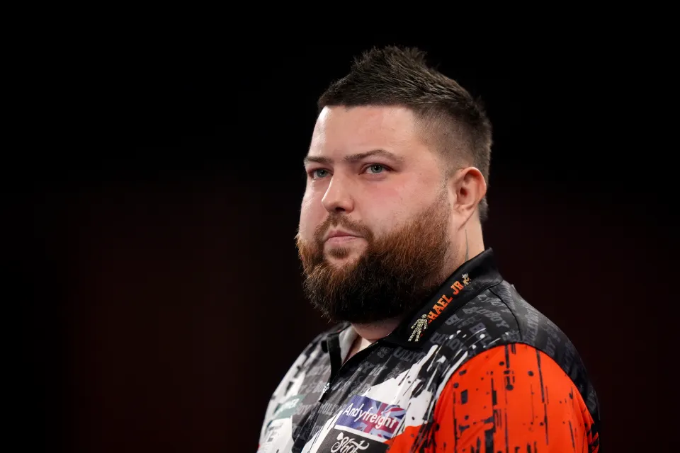 Michael Smith during his second-round match against Kevin Doets at the Paddy Power World Darts Championship.