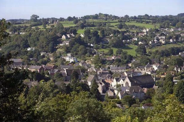 UK, Gloucestershire, Cotswolds, Nailsworth town view