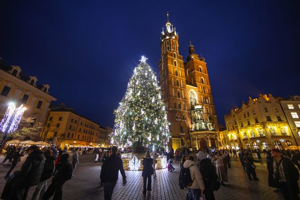 Krakow's Christmas tree in the market.