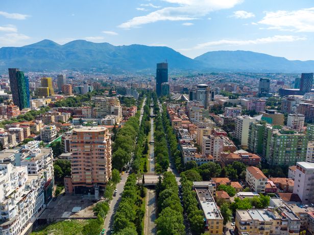 An areial view of Tirana