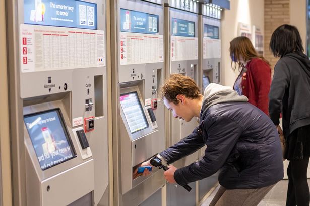 First people to purchase ticket for train at new station
