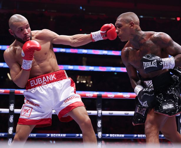 Chris Eubank Jr and  Conor Benn fighting in April 2025